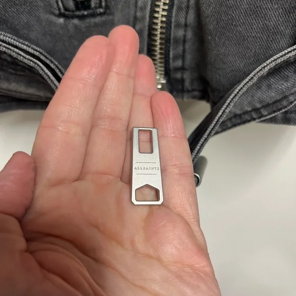 NEW NWT All Saints Balfern Denim Biker Jacket in Washed grey size 2 women’s - Picture 11 of 14